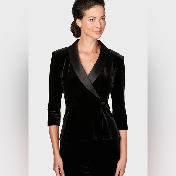 Alex Evenings Jackets & Blazers - Alex Evenings Black Velvet Jacket/Skirt Glam Formal Petite